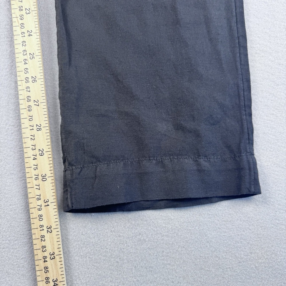Polo Ralph Lauren Linen Blend Bedford Pants 36x32 Black Flat Front Beach Travel - Picture 3 of 9